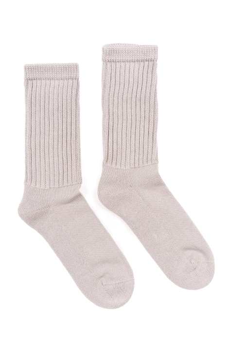 RibbedSummerGlow - Mid-calf socks - Grey