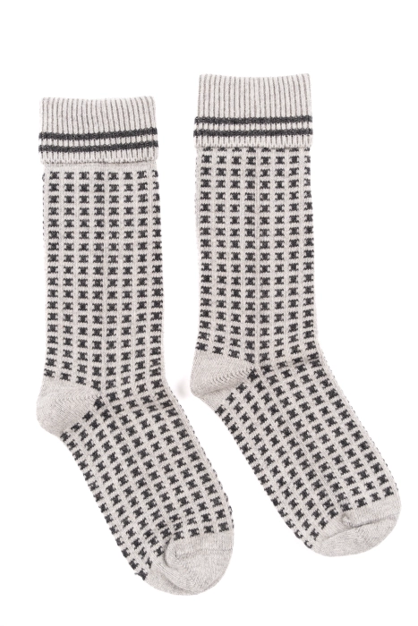 PatternedWoolen - Mid-calf socks - Grey/Anthracite