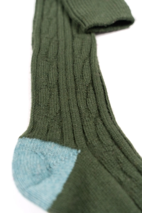 CashmereDelight - Over the Knee Socks - Green/Blue