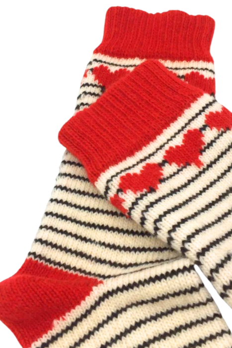 Woolen Love - Crew Socks - White/Red