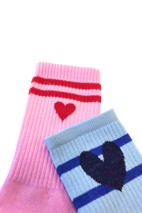 Love Infusion  - Crew Socks - Blue/Pink Pack